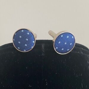 Medium Blue Venezia Silk Cufflinks Made in France